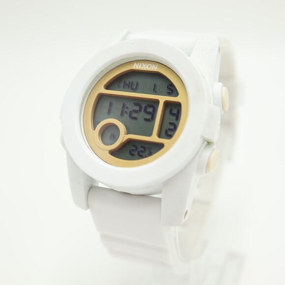 Nixon That's What She Said Unit 40 White Mens Digital 44mm Watch w New Battery - Picture 1 of 15